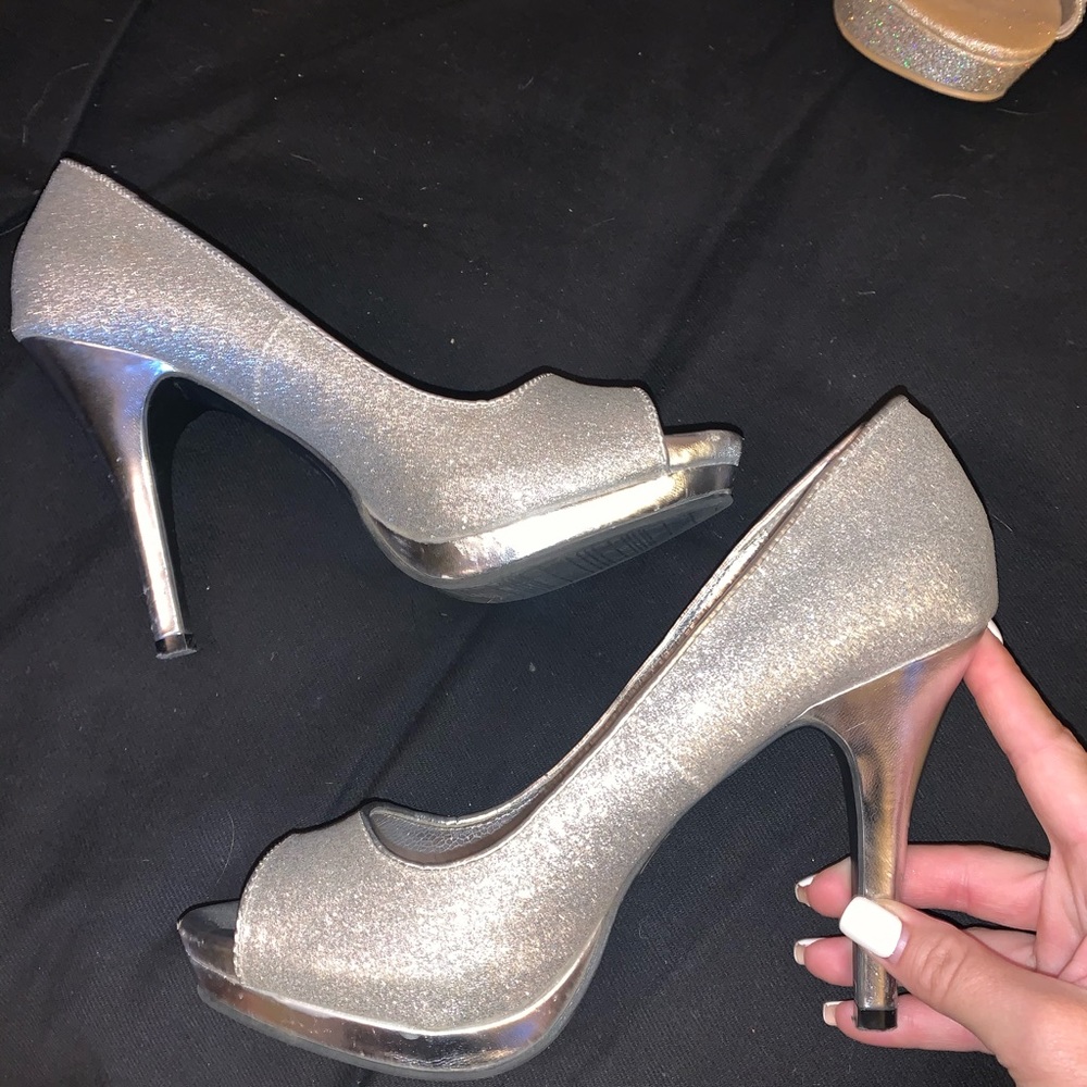 Sparkly Silver High Heels